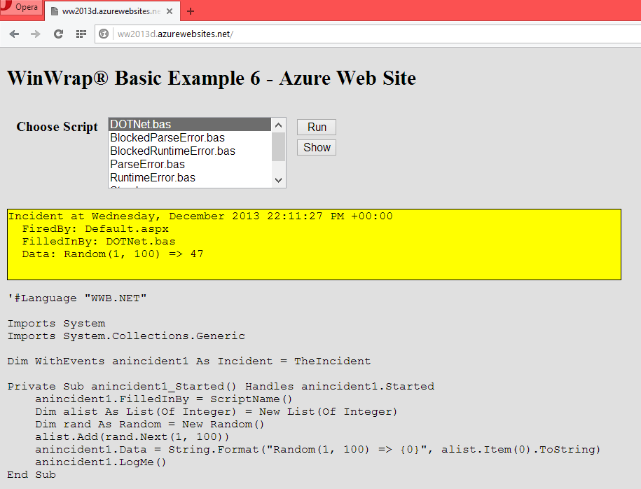 Azure Web Site Scripting Host