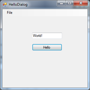 WinForms Hello World Dialog Example